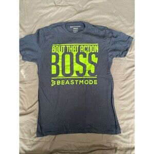 New T-Shirt Marshawn Lynch Beast Mode “Bout That Action Boss” - Medium